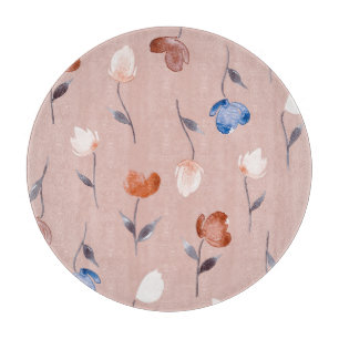 Abstraktes florales Aquarell: Pastell nahtlos. Schneidebrett
