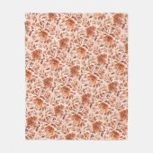 Abstraktes florales Aquarellmuster Herbstfarben Fleecedecke (Vorderseite)