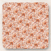 Abstraktes florales Aquarellmuster Herbstfarben Getränkeuntersetzer (Vorderseite)