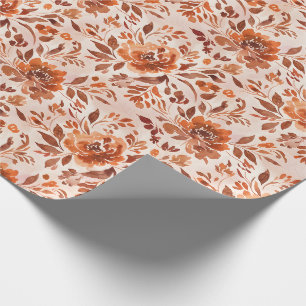 Abstraktes florales Aquarellmuster in Herbstfarben Geschenkpapier