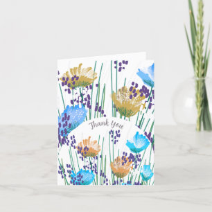 Abstraktes Florales Botanisches Dankeschön-Karte Dankeskarte