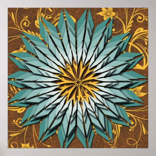 Abstraktes florales Earth-Tone-Poster Poster (Vorne)