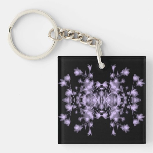 Abstraktes florales Grafikmuster Schlüsselanhänger (Vorderseite)