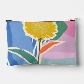Abstraktes Florales Löwenzahn-Farbblock Modern Zubehörtasche (Rückseite)