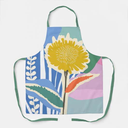 Abstraktes Florales Löwenzahn-Farbblock-Moderne Schürze (Vorderseite)