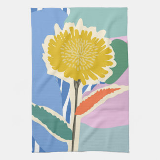Abstraktes Florales Löwenzahn-Farbfeld Modern Geschirrtuch