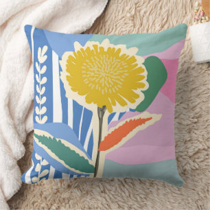 Abstraktes Florales Löwenzahn-Farbfeld Modern  Kissen