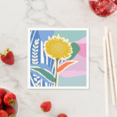 Abstraktes Florales Löwenzahn-Farbfeld Modern Serviette (Beispiel)