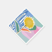 Abstraktes Florales Löwenzahn-Farbfeld Modern Serviette (Ecke)