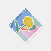 Abstraktes Florales Löwenzahn-Farbfeld Modern  Serviette (Ecke)