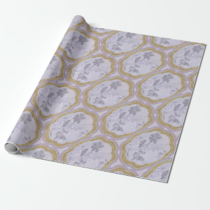 Abstraktes florales Medaillon Geschenkpapier