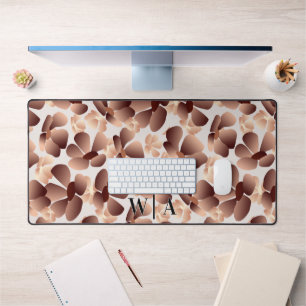 Abstraktes florales Mocha Mousse Beige Preppy Mono Schreibtischunterlage