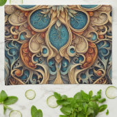 abstraktes florales Muster 7 Geschirrtuch (Gefaltet)