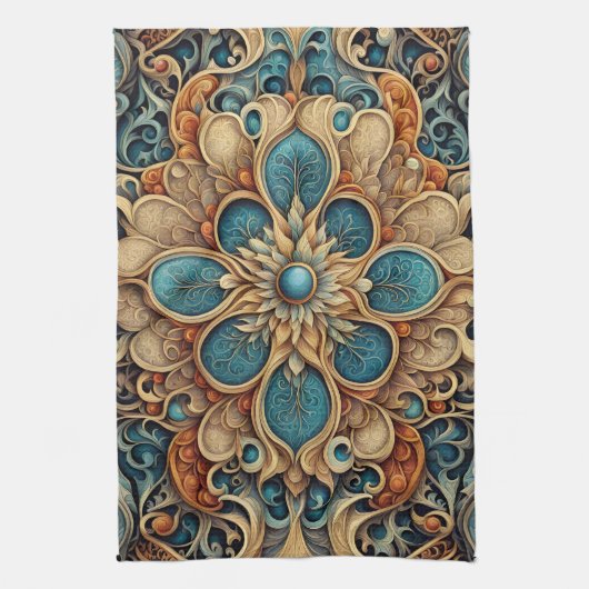 abstraktes florales Muster 7 Geschirrtuch (Vertikal)