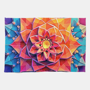Abstraktes florales Prismen-Energie-Druckkunstwerk Geschirrtuch