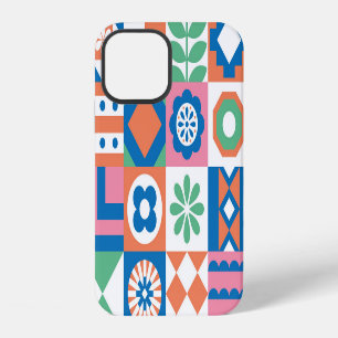 Abstraktes florales skandinavisches Volksmuster iPhone 12 Hülle