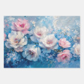 Abstraktes Florals Rosa Ölgemälde Dekoupage Geschenkpapier Set (Vorderseite)