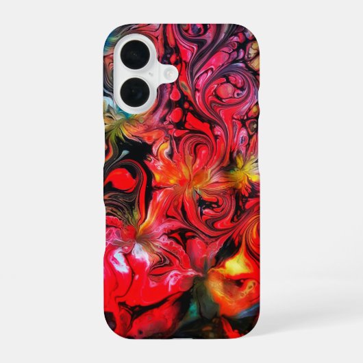 Abstraktes Fluid Art Design iPhone 16 Hülle (Rückseite)