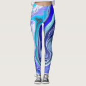 Abstraktes Fluid Art Leggings (Vorderseite)