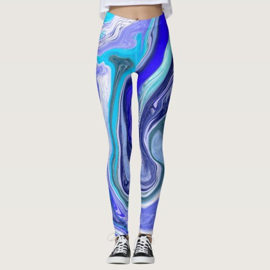 Abstraktes Fluid Art Leggings (Vorderseite)