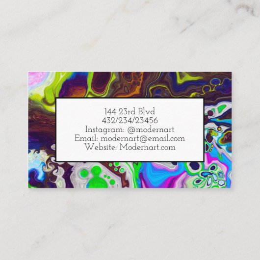 Abstraktes Fluid Art Visitenkarte (Rückseite)