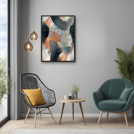 Abstraktes Fluid Dreamscape Flow Art Poster