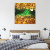 Abstraktes Fluid Paint Imitate Gold Metallic Foil  Leinwanddruck (Insitu (Schlafzimmer))