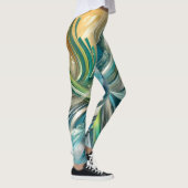 Abstraktes Fluid Swirl Frauen Leggings (Rechts)