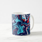 Abstraktes Fluidwelle-Design Kaffeetasse (VorderseiteRechts)