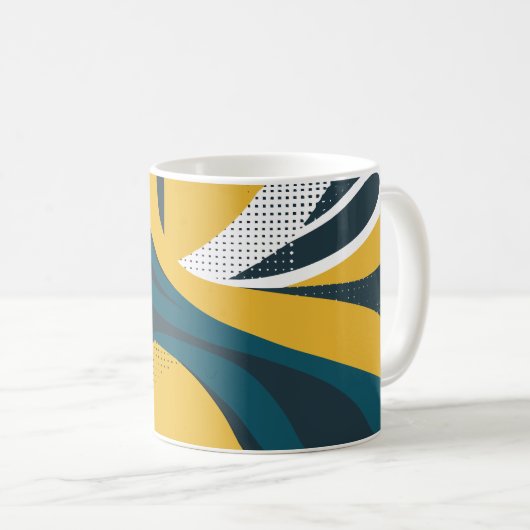 Abstraktes Flussdesign Kaffeetasse (VorderseiteRechts)