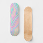 Abstraktes, flüssiges, glänzendes Pastellfarbdesig Skateboard (Vorderseite)