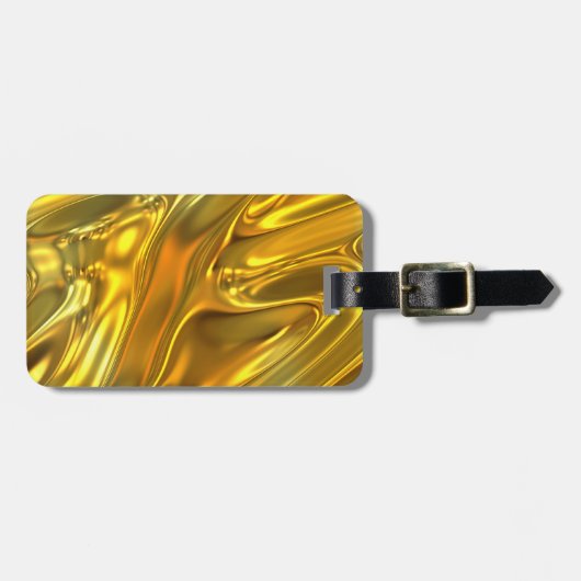 Abstraktes flüssiges Gold Gepäckanhänger (Vorderseite horizontal)