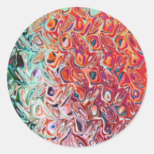 Abstraktes flüssiges Rotes Gel Runder Aufkleber (Vorderseite)