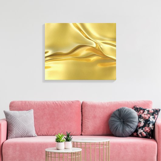 Abstraktes Flüssiggold Leinwanddruck (Insitu (Wohnzimmer))
