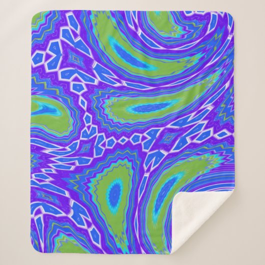 Abstraktes Flüssigkeits-Pfau-Design Sherpadecke (Vorderseite)