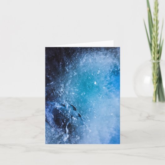 Abstraktes Foto aus dunkelblauem Eis Karte (Vorderseite)