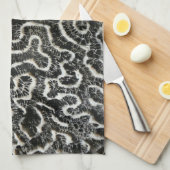 Abstraktes Foto der Schwarzen und Weißen Koralle I Geschirrtuch (Viertel Falte)