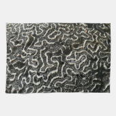 Abstraktes Foto der Schwarzen und Weißen Koralle I Geschirrtuch (Horizontal)