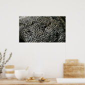 Abstraktes Foto der Schwarzen und Weißen Koralle I Poster (Küche)