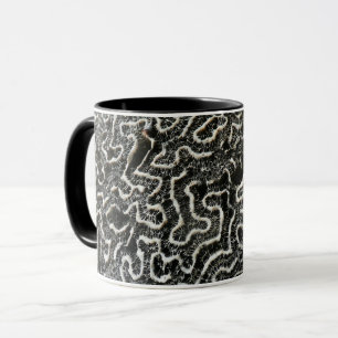 Abstraktes Foto der Schwarzen und Weißen Koralle I Tasse