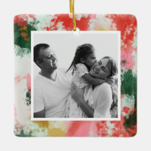 Abstraktes Foto für Weihnachten Keramikornament