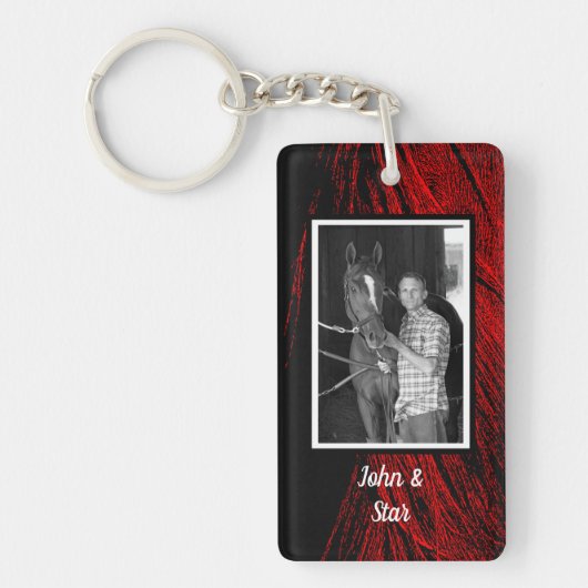 Abstraktes Foto Rotes Pferd Akryllischer Schlüsse Schlüsselanhänger (Vorderseite)