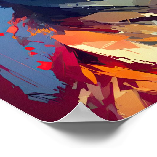 Abstraktes Foxportrait Poster (Ecke)