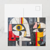 Abstraktes fragmentiertes Gesichtdesign Postkarte (Vorne/Hinten)