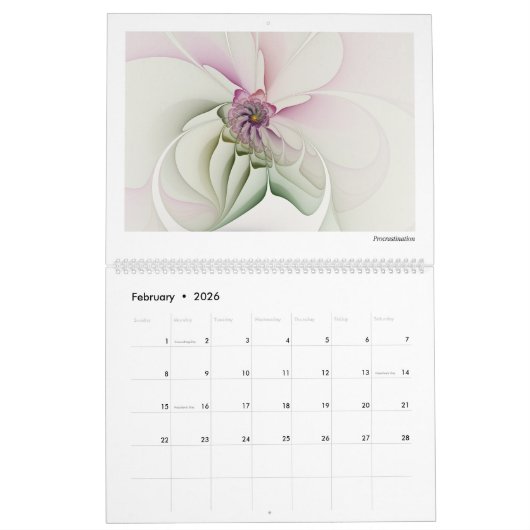 Abstraktes Fraktal 2026 Kalender (Feb 2026)