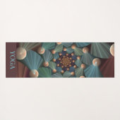 Abstraktes Fraktal Art Depth Brown Slate Blue Text Yogamatte (Rückseite (Horizontal))