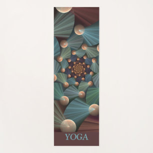 Abstraktes Fraktal Art Depth Brown Slate Blue Text Yogamatte