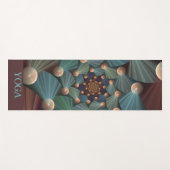 Abstraktes Fraktal Art Depth Brown Slate Blue Text Yogamatte (Vorderseite (Horizontal))