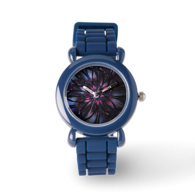 Abstraktes Fraktal Blume Design. Armbanduhr (Vorderseite)