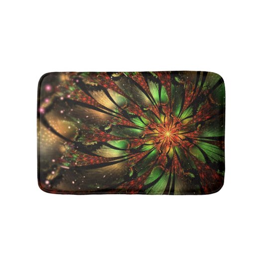Abstraktes Fraktal Blume Design. Badematte (Vorderseite)